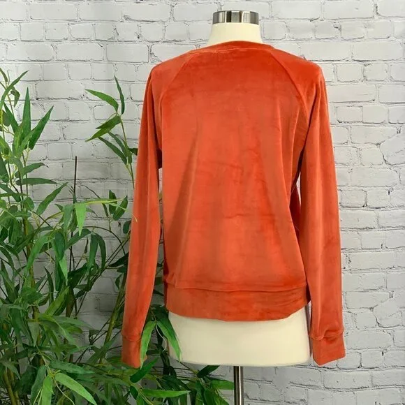 Double Zero Burnt Orange Velour Pullover Sweater - Picture 3 of 6
